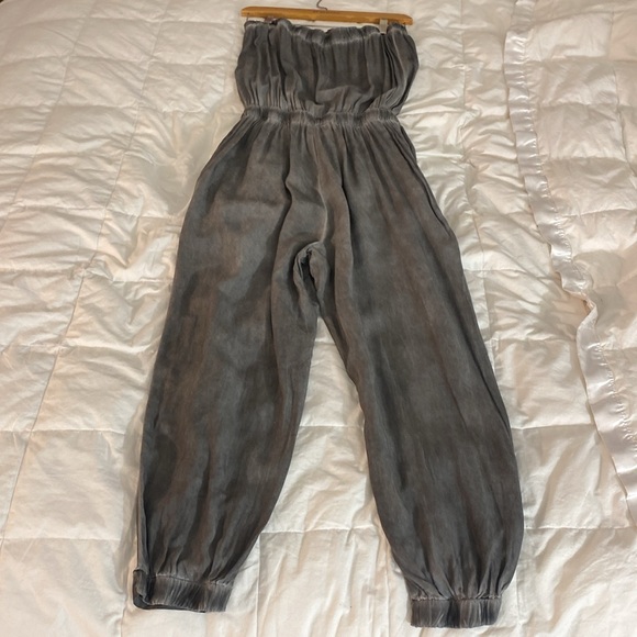Mustard Seed Miranda Raw Edge Tube Jumpsuit. Gray Smokey Haze. Size: Small - Picture 7 of 15